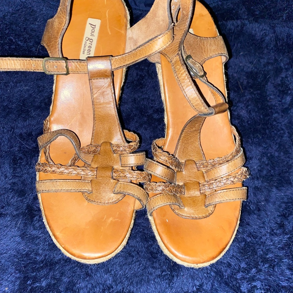 Paul green shoes Brown Leather Sandals size 5.5